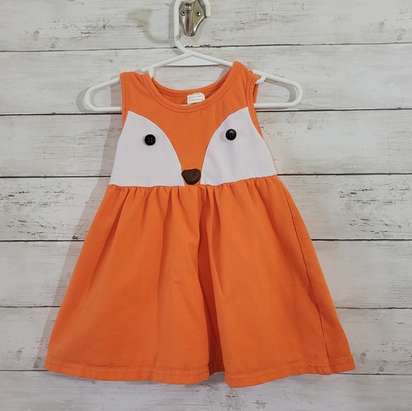 Boutique Brand Baby Girl Fox Dress Animals Fall Thanksgiving Dress Size 9-12 M - Picture 8 of 8